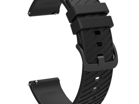 20mm Universal texture pattern silicone strap - Black Online Sale