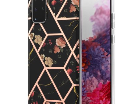 Marble Samsung Galaxy S20 Plus case - Black Flowers For Sale