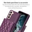 Stylish and versatile rhombus wallet cover for Samsung Galaxy S21 FE - Purple Online now