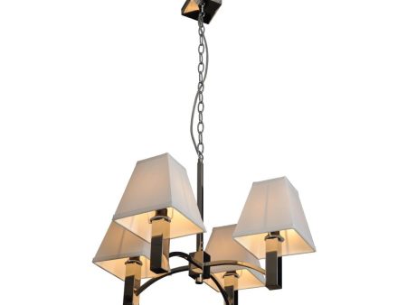 inox 4Lt Pendant Light in Stainless Steel and Cream Fabric Eurotech - INOX 3055 For Sale