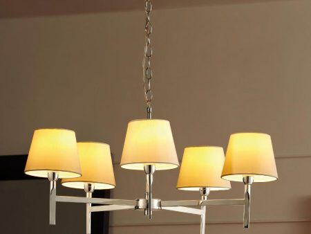 Inox 5Lt Pendant Light in Stainless Steel and Cream Fabric Eurotech - INOX 3213 Supply