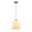 Lux industrial Pendant Light Curved in Brushed Chrome and Opal White Glass Eurotech - VP343 Cheap