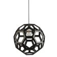 Banega Pendant Light Large in Wood or Black For Sale