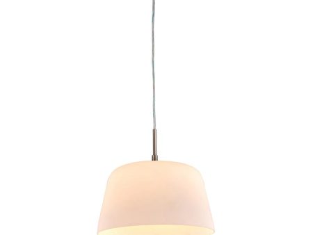 Lux industrial Pendant Light Large in Brushed Chrome and Opal White Glass Eurotech - VP319L Hot on Sale