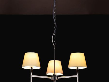 inox 3Lt Pendant Light in Stainless Steel and Cream Fabric Eurotech - INOX 3212 Online Sale