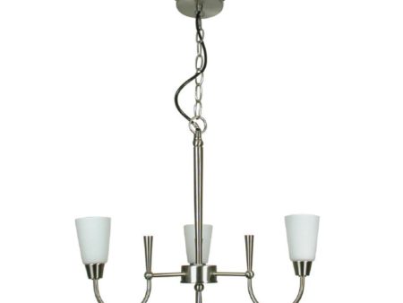 3 Light Pendant in Brushed Chrome and Opal Frost Glass Eurotech - C0068-2-1 Online Hot Sale