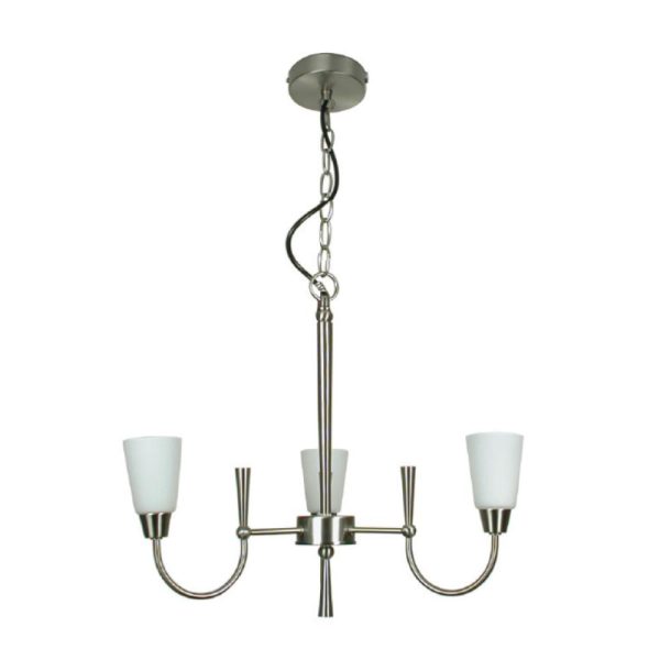 3 Light Pendant in Brushed Chrome and Opal Frost Glass Eurotech - C0068-2-1 Online Hot Sale