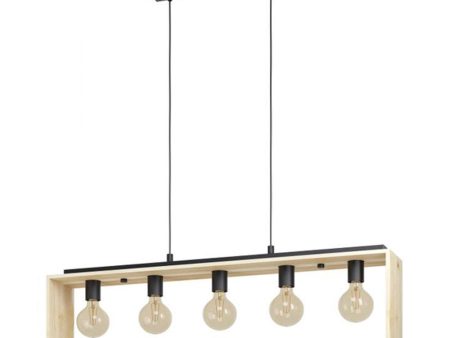 Famborough Pendant Light 5Lt in Black Natural Online Sale